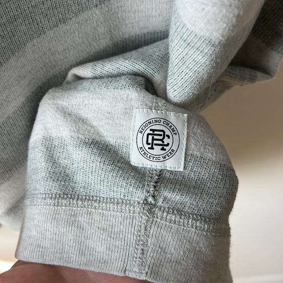 Reigning Champ Reversible Striped Terrycloth Lightweight Crewneck - Picture 3 of 5